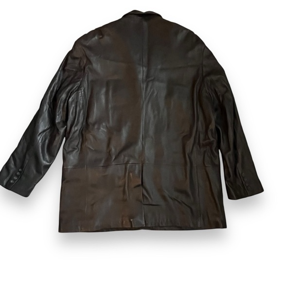 Couture by J Park Lamb Leather Blazer Coat Jacket 3 Button Flap Pockets Mens XL - Picture 4 of 11